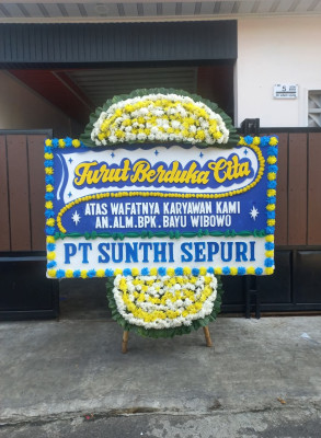 Papan Bunga Duka di Wongkaditi Barat